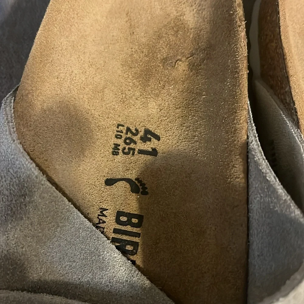 Birkenstock Light Gray Suede Sandals